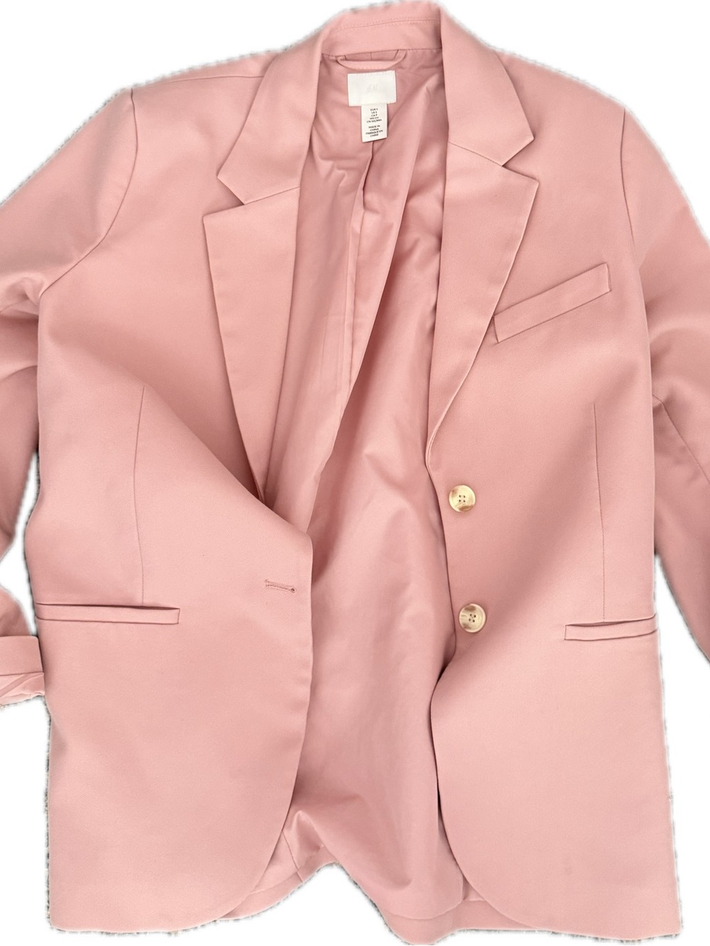 H&M Women's Blush Pink Single-Breasted Blazer